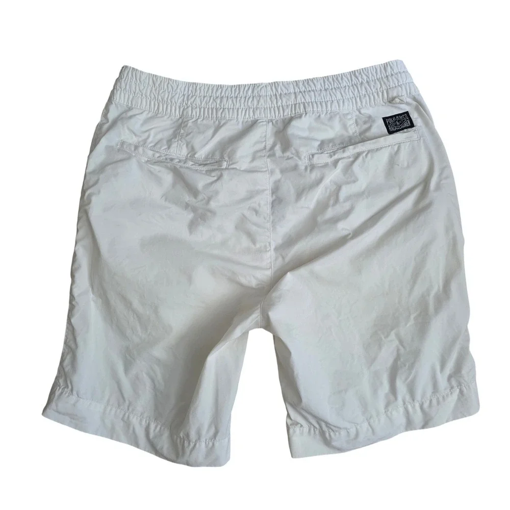 Polo Ralph Lauren Mens White Pima Cotton Straight Fit‎ Drawstring Shorts 28